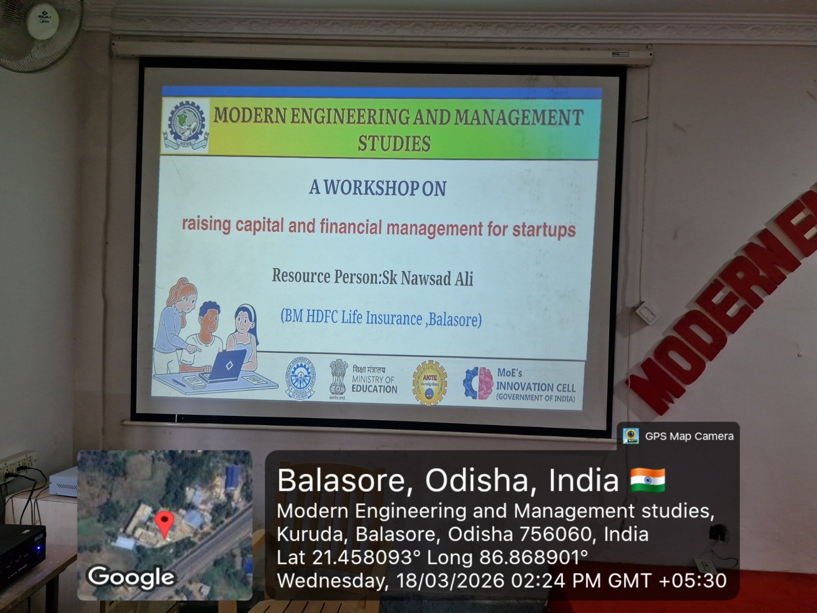 WORKSHOP ON RAISING CAPITAL AND FINANCIAL FOR STARTUP BY BRANCH MANAGER (HDFC LIFE INSURANCE)
