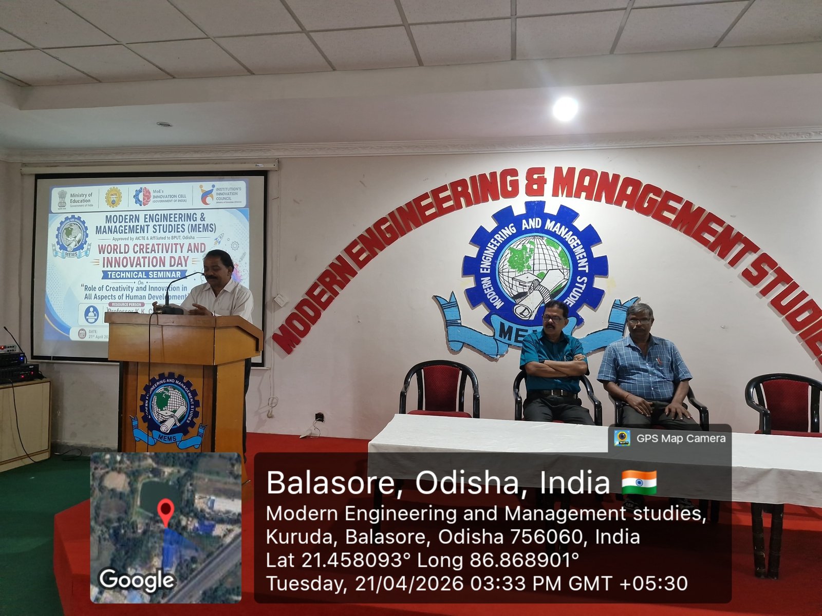 SEMINAR ON WORLD CREATIVITY AND INNOVATION DAY BY PROFESSOR K.K.CHAND